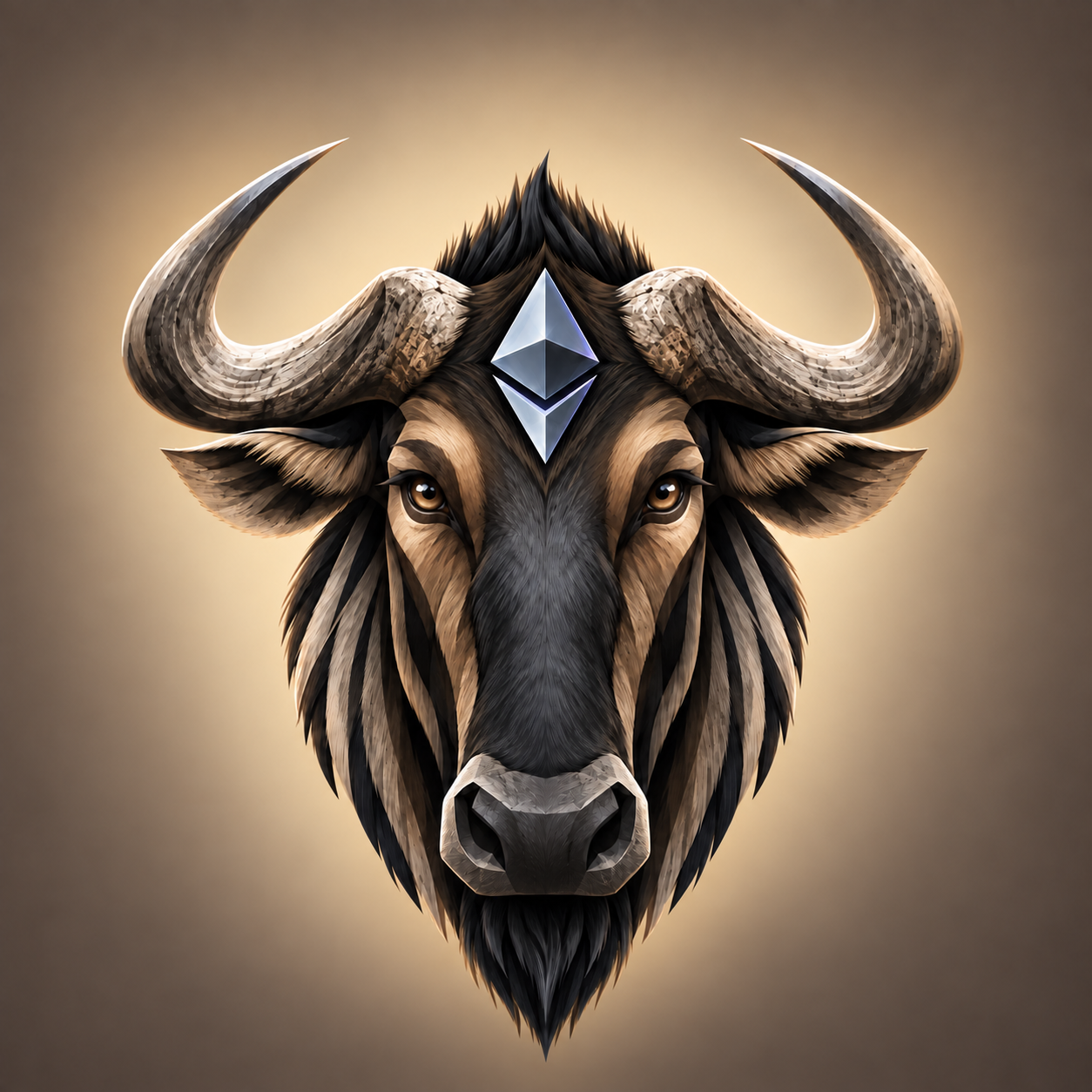 Wildebeest Army’s illustrated wildebeest with an Ethereum symbol
